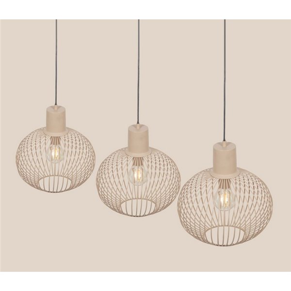 Plafonnier GILA à 3 abat-jour, 3 x E27 max. 10W, IP20, beige. Ampoules non incluses.