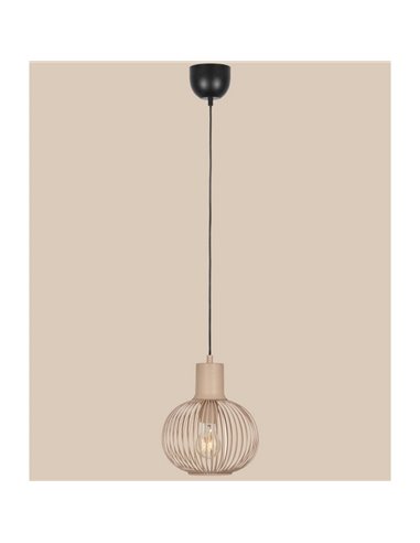 Lámpara colgante metálica Ø23cm GILA bombilla excl.1x E27 max. 10W IP20 Beige