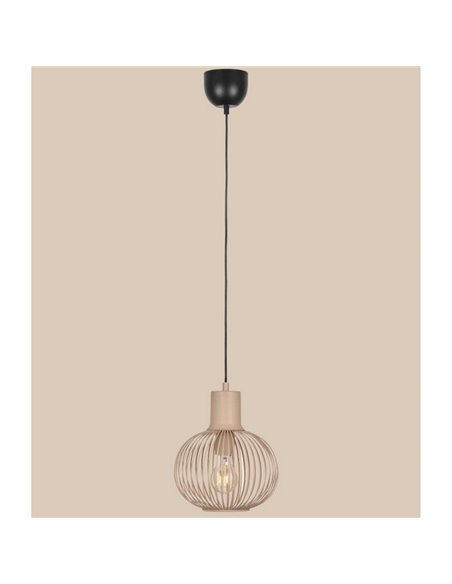 Suspension GILA en métal Ø23 cm, ampoule non comprise (1 x E27, 10 W max.), IP20, beige
