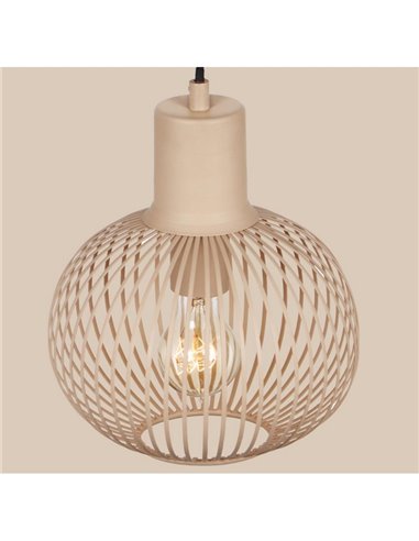 Suspension GILA en métal Ø23 cm, ampoule non comprise (1 x E27, 10 W max.), IP20, beige