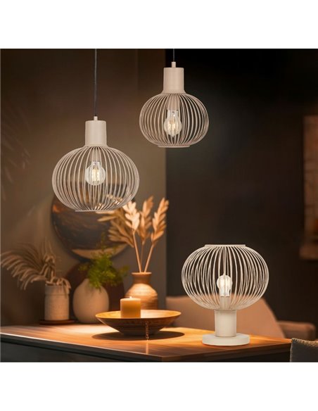 Suspension GILA en métal Ø23 cm, ampoule non comprise (1 x E27, 10 W max.), IP20, beige