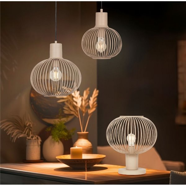 Luminária pendente metálica GILA Ø23cm, lâmpada não incluída. 1x E27 máx. 10W IP20 Bege