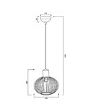 Lámpara colgante metálica Ø23cm GILA bombilla excl.1x E27 max. 10W IP20 Negro