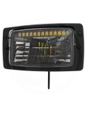 Faro LED rectangular 12/24V con luz de estacionamiento, cruce, diurna y carretera IP67/IP6K9K homologado