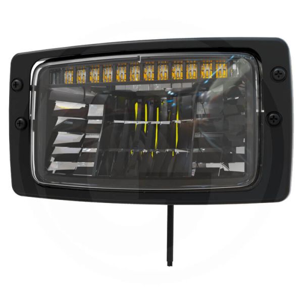 Faro LED rectangular 12/24V con luz de estacionamiento, cruce, diurna y carretera IP67/IP6K9K homologado