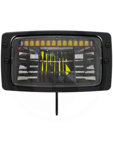 Faro LED rectangular 12/24V con luz de estacionamiento, cruce, diurna y carretera IP67/IP6K9K homologado