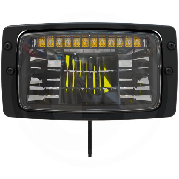 Faro LED rectangular 12/24V con luz de estacionamiento, cruce, diurna y carretera IP67/IP6K9K homologado