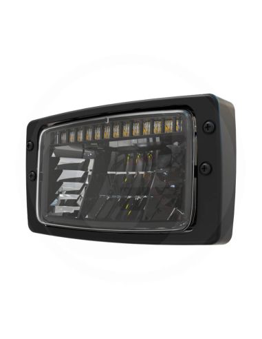 Faro LED rectangular 12/24V con luz de estacionamiento, cruce, diurna y carretera IP67/IP6K9K homologado