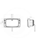 Dimensions : Phare rectangulaire à LED 12/24 V avec clignotant et feu de position, homologué IP67/IP6K9K