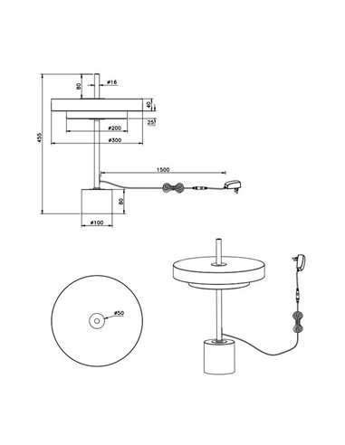 Lampe de table LED KEATON 12 W 1400 lm, intensité variable 2300 + 3000 + 4000 K, IP20, gris/bronze