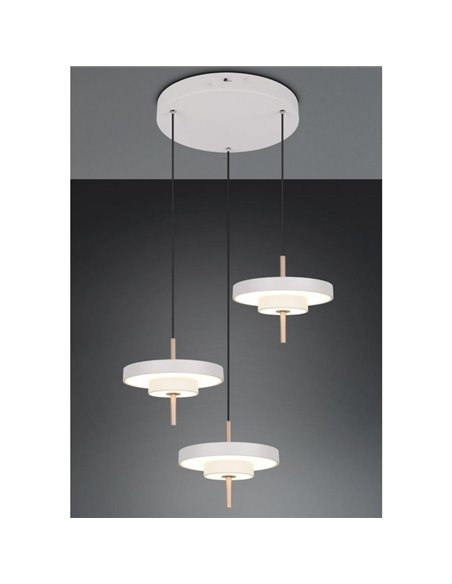 Luminária de teto KEATON 3 LED 10W 1200Lm com interruptor DIP, temperatura de cor 2300+3000+4000K, cinza/bronze