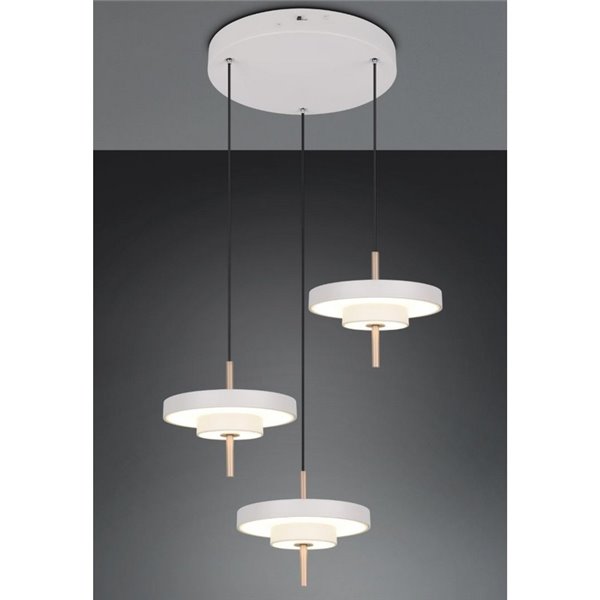 Luminária de teto KEATON 3 LED 10W 1200Lm com interruptor DIP, temperatura de cor 2300+3000+4000K, cinza/bronze