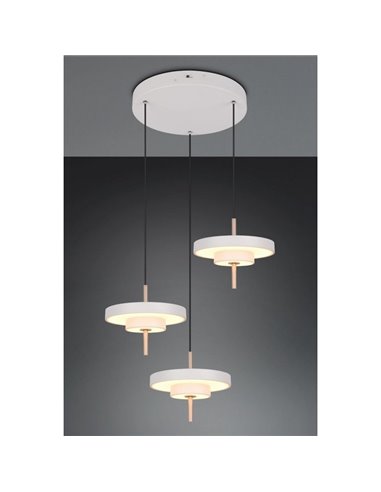 Luminária de teto KEATON 3 LED 10W 1200Lm com interruptor DIP, temperatura de cor 2300+3000+4000K, cinza/bronze