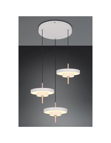 Luminária de teto KEATON 3 LED 10W 1200Lm com interruptor DIP, temperatura de cor 2300+3000+4000K, cinza/bronze