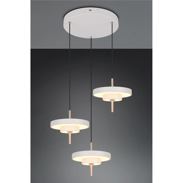 Luminária de teto KEATON 3 LED 10W 1200Lm com interruptor DIP, temperatura de cor 2300+3000+4000K, cinza/bronze