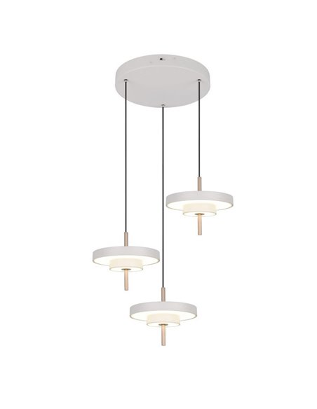 Luminária de teto KEATON 3 LED 10W 1200Lm com interruptor DIP, temperatura de cor 2300+3000+4000K, cinza/bronze