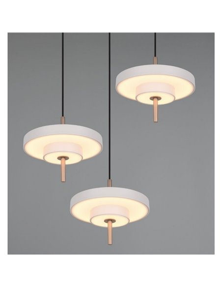 Luminária de teto KEATON 3 LED 10W 1200Lm com interruptor DIP, temperatura de cor 2300+3000+4000K, cinza/bronze