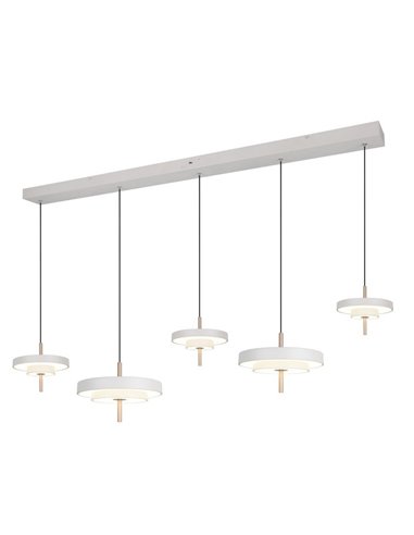 Luminária de teto LED KEATON com 5 lâmpadas, 50W, 5900 lúmens, chave DIP, temperatura de cor 2300+3000+4000K, cinza/bronze.