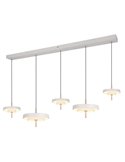 Lámpara de techo LED KEATON 5 luces 50W 5900Lm DIP SWITCH 2300+3000+4000K Gris/bronce
