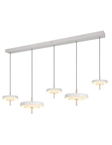 Lámpara de techo LED KEATON 5 luces 50W 5900Lm DIP SWITCH 2300+3000+4000K Gris/bronce