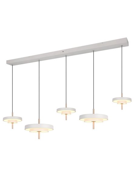 Luminária de teto LED KEATON com 5 lâmpadas, 50W, 5900 lúmens, chave DIP, temperatura de cor 2300+3000+4000K, cinza/bronze.