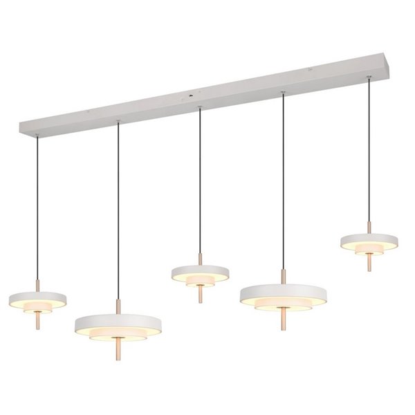 Plafonnier LED KEATON 5 lampes 50W 5900lm Interrupteur DIP 2300+3000+4000K Gris/Bronze