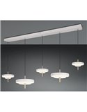 Lámpara de techo LED KEATON 5 luces 50W 5900Lm DIP SWITCH 2300+3000+4000K Gris/bronce