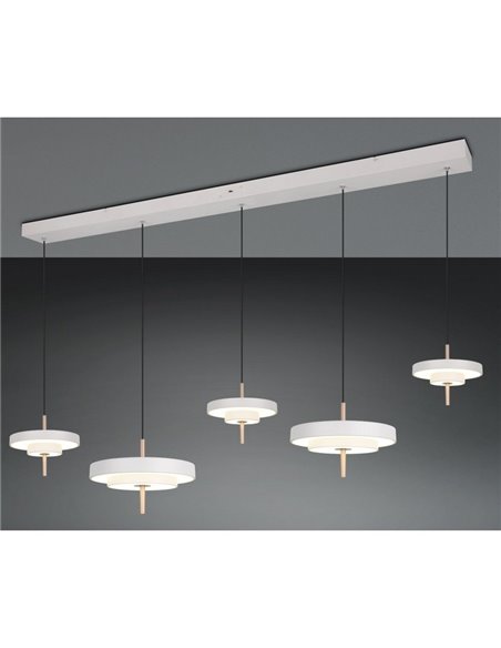 Lámpara de techo LED KEATON 5 luces 50W 5900Lm DIP SWITCH 2300+3000+4000K Gris/bronce