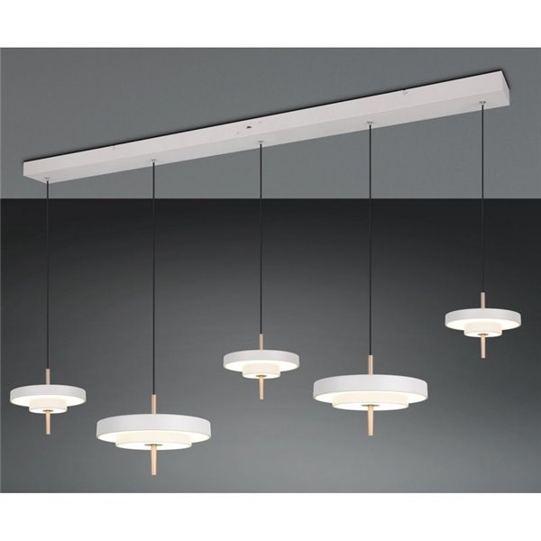 Plafonnier LED KEATON 5 lampes 50W 5900lm Interrupteur DIP 2300+3000+4000K Gris/Bronze