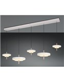 Lámpara de techo LED KEATON 5 luces 50W 5900Lm DIP SWITCH 2300+3000+4000K Gris/bronce