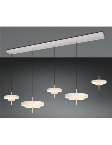 Lámpara de techo LED KEATON 5 luces 50W 5900Lm DIP SWITCH 2300+3000+4000K Gris/bronce