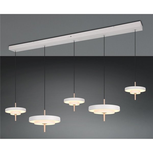 Plafonnier LED KEATON 5 lampes 50W 5900lm Interrupteur DIP 2300+3000+4000K Gris/Bronze