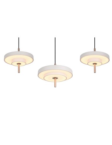 Plafonnier LED KEATON 5 lampes 50W 5900lm Interrupteur DIP 2300+3000+4000K Gris/Bronze