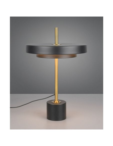 Lámpara de sobremesa LED KEATON 12W 1400lm, regulable 2300+3000+4000K IP20 Negro/dorado
