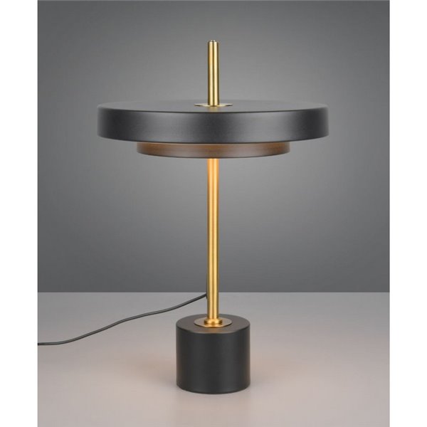 Luminária de mesa LED KEATON 12W 1400lm, dimerizável 2300+3000+4000K IP20, preta/dourada