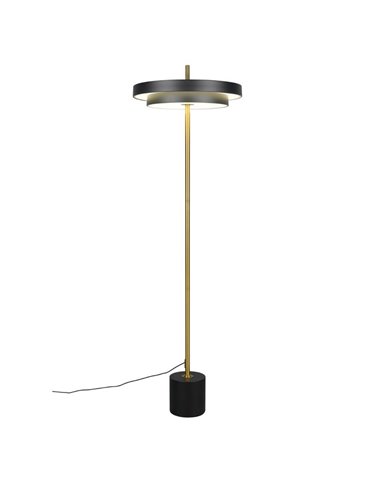 Lámpara LED de pie KEATON 21W 2400lm, regulable 2300+3000+4000K IP20 Negro/dorado