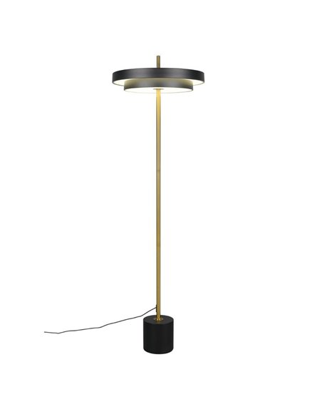 Lámpara LED de pie KEATON 21W 2400lm, regulable 2300+3000+4000K IP20 Negro/dorado