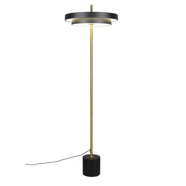 Lámpara LED de pie KEATON 21W 2400lm, regulable 2300+3000+4000K IP20 Negro/dorado