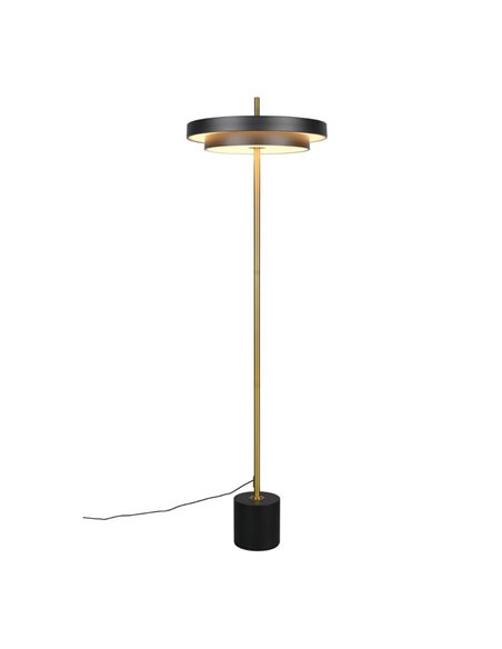 Lámpara LED de pie KEATON 21W 2400lm, regulable 2300+3000+4000K IP20 Negro/dorado