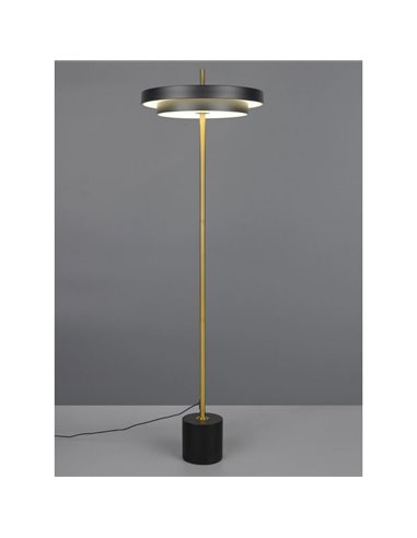Lámpara LED de pie KEATON 21W 2400lm, regulable 2300+3000+4000K IP20 Negro/dorado