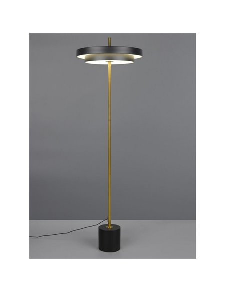 Lámpara LED de pie KEATON 21W 2400lm, regulable 2300+3000+4000K IP20 Negro/dorado