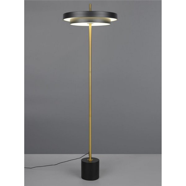 Lámpara LED de pie KEATON 21W 2400lm, regulable 2300+3000+4000K IP20 Negro/dorado