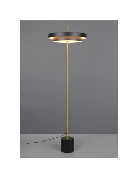 Lámpara LED de pie KEATON 21W 2400lm, regulable 2300+3000+4000K IP20 Negro/dorado
