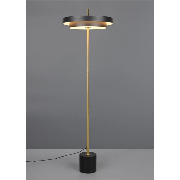 Lámpara LED de pie KEATON 21W 2400lm, regulable 2300+3000+4000K IP20 Negro/dorado