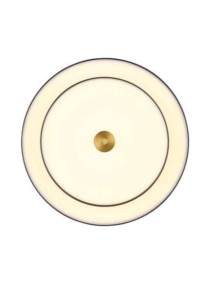 Luminária de teto LED KEATON 34,5W 4000lm com interruptor DIP, 2300+3000+4000K, preta/dourada