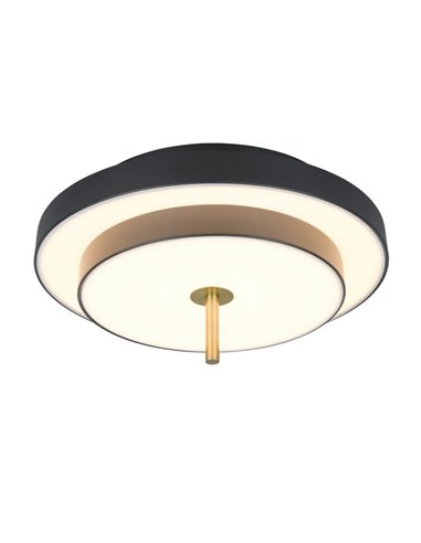 Luminária de teto LED KEATON 34,5W 4000lm com interruptor DIP, 2300+3000+4000K, preta/dourada