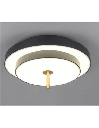 Luminária de teto LED KEATON 34,5W 4000lm com interruptor DIP, 2300+3000+4000K, preta/dourada