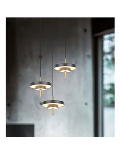 Plafonnier LED KEATON 3 LED 10W 1200lm avec interrupteur DIP 2300+3000+4000K Noir/Or 2