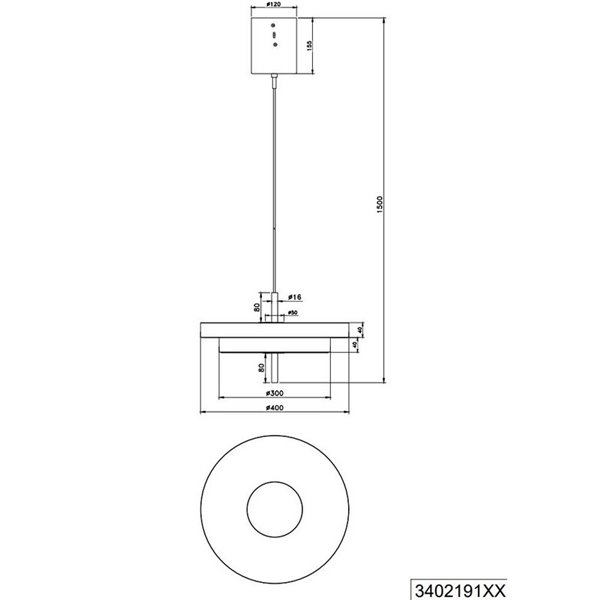 Lámpara de techo LED KEATON Ø40cm 10W 1200Lm DIP SWITCH 2300+3000+4000K Negro/dorado