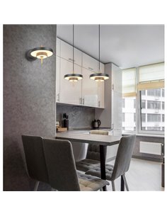 Plafonnier LED KEATON Ø40cm 10W 1200lm Interrupteur DIP 2300+3000+4000K Noir/Or 2